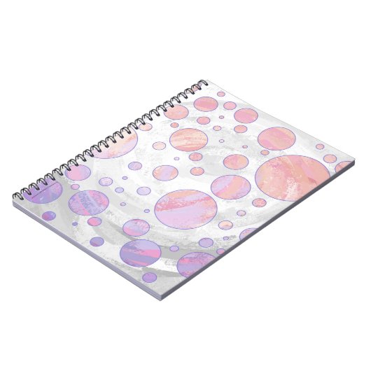 ライトピンク水玉模様パターン ノートブック (左側)