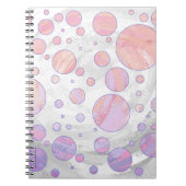 ライトピンク水玉模様パターン ノートブック (正面)