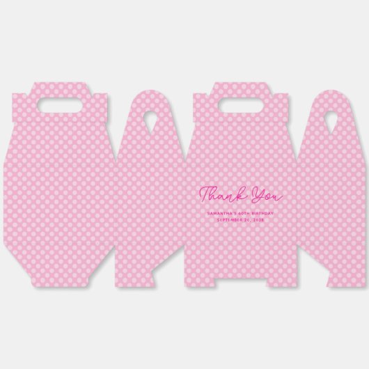 ライトピンク水玉模様60誕生日ありがとう フェイバーボックス (見開き)