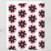 ライトピンク熱帯フラワーパターンスクラップブック紙 (正面/裏面)