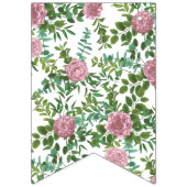 ライトピンク牡丹&バラフローラ結婚ズ バンティングフラッグ (第1の旗)