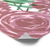 ライトピンク牡丹&バラフローラ結婚ズ ポスター (角)