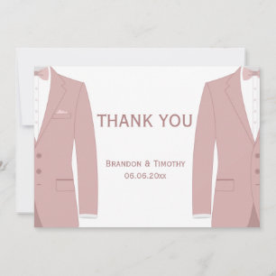 ライトピンク結婚ゲイサンキューカード サンキューカード