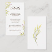 ライトピンク緑の花葉類シンプルデザイン エンクロージャーカード (正面/裏面)