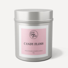 ライトピンク縁どクスクエアロゴキャンドルラベル スクエアシール