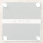 ライトピンク赤面ストライプおよび編エレガント集文字 ガラスコースター (裏面)