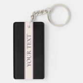 ライトピンク赤面ストライプおよび編エレガント集文字 キーホルダー (裏面)