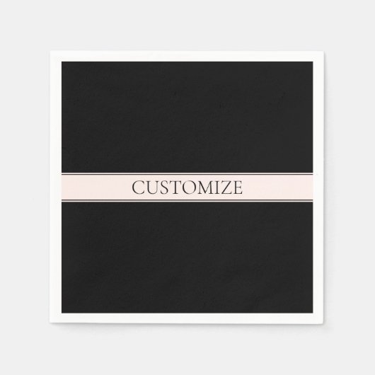 ライトピンク赤面ストライプおよび編エレガント集文字 スタンダードカクテルナプキン (正面)