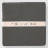 ライトピンク赤面ストライプおよび編エレガント集文字 ストーンコースター (正面)