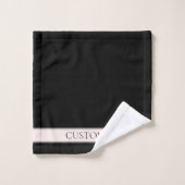 ライトピンク赤面ストライプおよび編エレガント集文字 バスタオルセット (ウォッシュタオル)