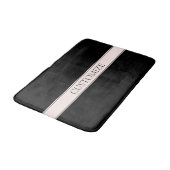 ライトピンク赤面ストライプおよび編エレガント集文字 バスマット (アングル)