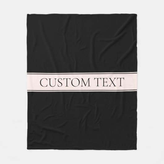 ライトピンク赤面ストライプおよび編エレガント集文字 フリースブランケット (正面)