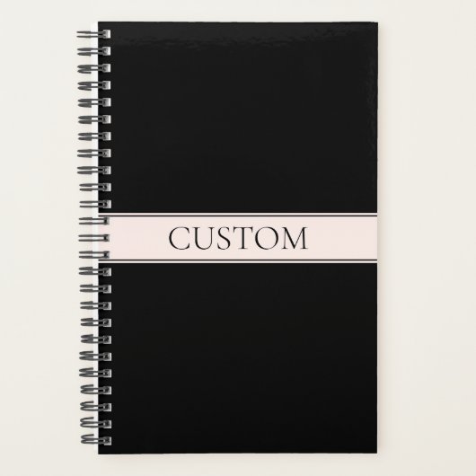 ライトピンク赤面ストライプおよび編エレガント集文字 プランナー手帳 (正面)