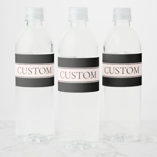 ライトピンク赤面ストライプおよび編エレガント集文字 ペットボトルラベル (ボトル)