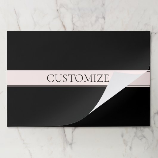 ライトピンク赤面ストライプおよび編エレガント集文字 ペーパーパッド (折り畳み)