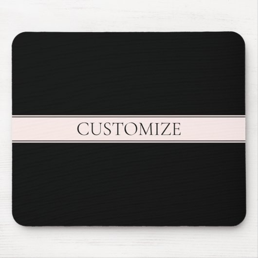 ライトピンク赤面ストライプおよび編エレガント集文字 マウスパッド (正面)