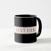 ライトピンク赤面ストライプおよび編エレガント集文字 マグカップ (正面右)