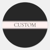 ライトピンク赤面ストライプおよび編エレガント集文字 ラウンドシール (正面)