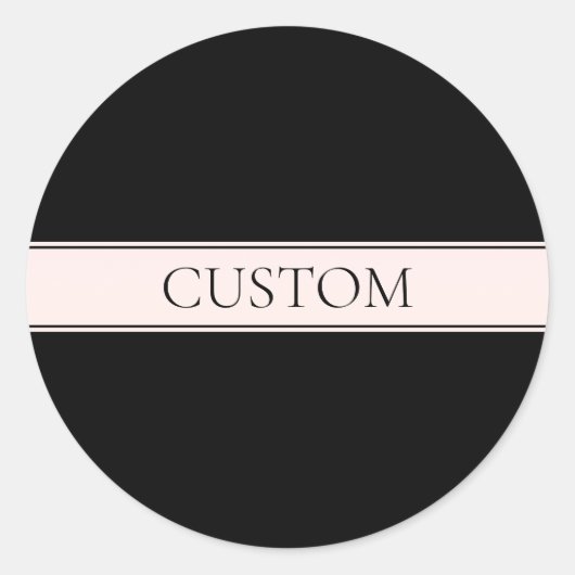 ライトピンク赤面ストライプおよび編エレガント集文字 ラウンドシール (正面)