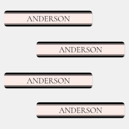 ライトピンク赤面ストライプおよび編エレガント集文字 ラベル