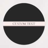 ライトピンク赤面ストライプおよび編エレガント集文字 ラベル (デザイン1)