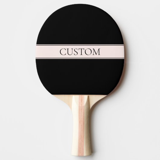 ライトピンク赤面ストライプおよび編エレガント集文字 卓球ラケット (正面)