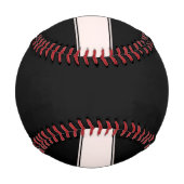 ライトピンク赤面ストライプおよび編エレガント集文字 野球ボール (裏面)