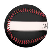 ライトピンク赤面ストライプおよび編エレガント集文字 野球ボール (正面左)