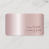 ライトピンク金ゴールドとパープルスパークルサロンスタイリスト 名刺 (裏面)