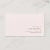 ライトピンク金ゴールド幾何学的サロンスタイリスト 名刺 (裏面)