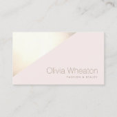 ライトピンク金ゴールド幾何学的サロンスタイリスト 名刺 (正面)