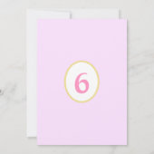 ライトピンク6th誕生日パーティーで美しいユニコーン 招待状 (裏面)