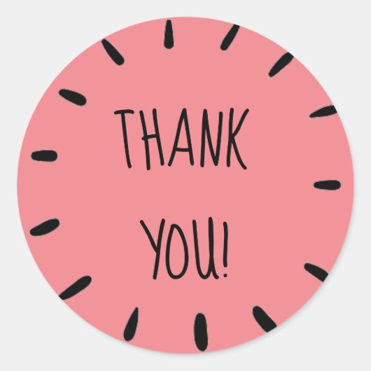 ライトピンク「ありがとう」ステッカーシート ラウンドシール (正面)