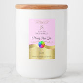 ライトピンク ウェーブ ゴールド ロゴ モノグラム プロダクト ラベル (正面)