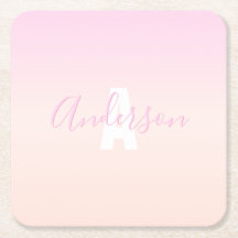 ライトピンク&ピーチグラデーショグラデーションン名&モノグラム