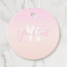 ライトピンク&ピーチグラデーショグラデーションン名&モノグラム フェイバータグ