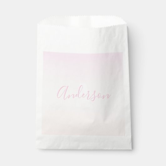 ライトピンク&ピーチグラデーショグラデーションン名&モノグラム フェイバーバッグ (正面)