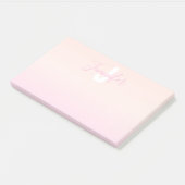 ライトピンク&ピーチグラデーショグラデーションン名&モノグラム ポストイット (アングル)