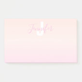 ライトピンク&ピーチグラデーショグラデーションン名&モノグラム ポストイット (正面)
