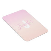ライトピンク&ピーチグラデーショグラデーションン名&モノグラム マグネット (右側)