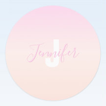 ライトピンク&ピーチグラデーショグラデーションン名&モノグラム