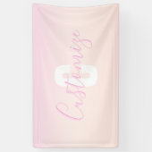 ライトピンク&ピーチグラデーショグラデーションン名&モノグラム 横断幕 (縦)