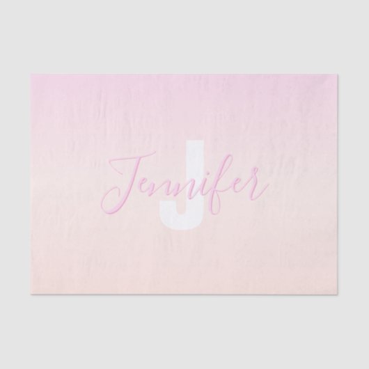 ライトピンク&ピーチグラデーショグラデーションン名&モノグラム 薄葉紙 (正面)