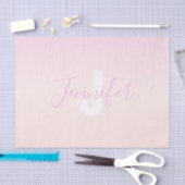 ライトピンク&ピーチグラデーショグラデーションン名&モノグラム 薄葉紙 (クラフト)