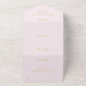 ライトピンク フラワー RSVP トリフォールド イベント招待状 オールインワン招待状 (外側)