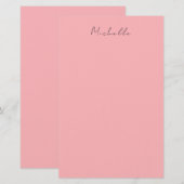 ライトピンク プロフェッショナル ユニーク クラシック 手書き 便箋 (正面/裏面)