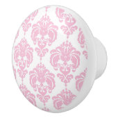 ライトピンク&ホワイトダマスクシックエレガントベッドルーム セラミックノブ (右)