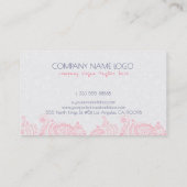 ライトピンク&ホワイトフローラペイズリーレース 名刺 (裏面)