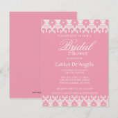 ライトピンク&ホワイトレースブライダルシャワー招待 招待状 (正面/裏面)