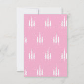 ライトピンク レッド & グリーン クリスマスパーティー招待状 招待状 (裏面)